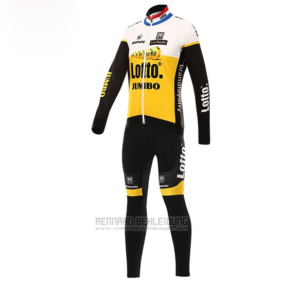 2016 Fahrradbekleidung Lotto NL Jumbo Gelb und Shwarz Trikot Langarm und Tragerhose - zum Schließen ins Bild klicken